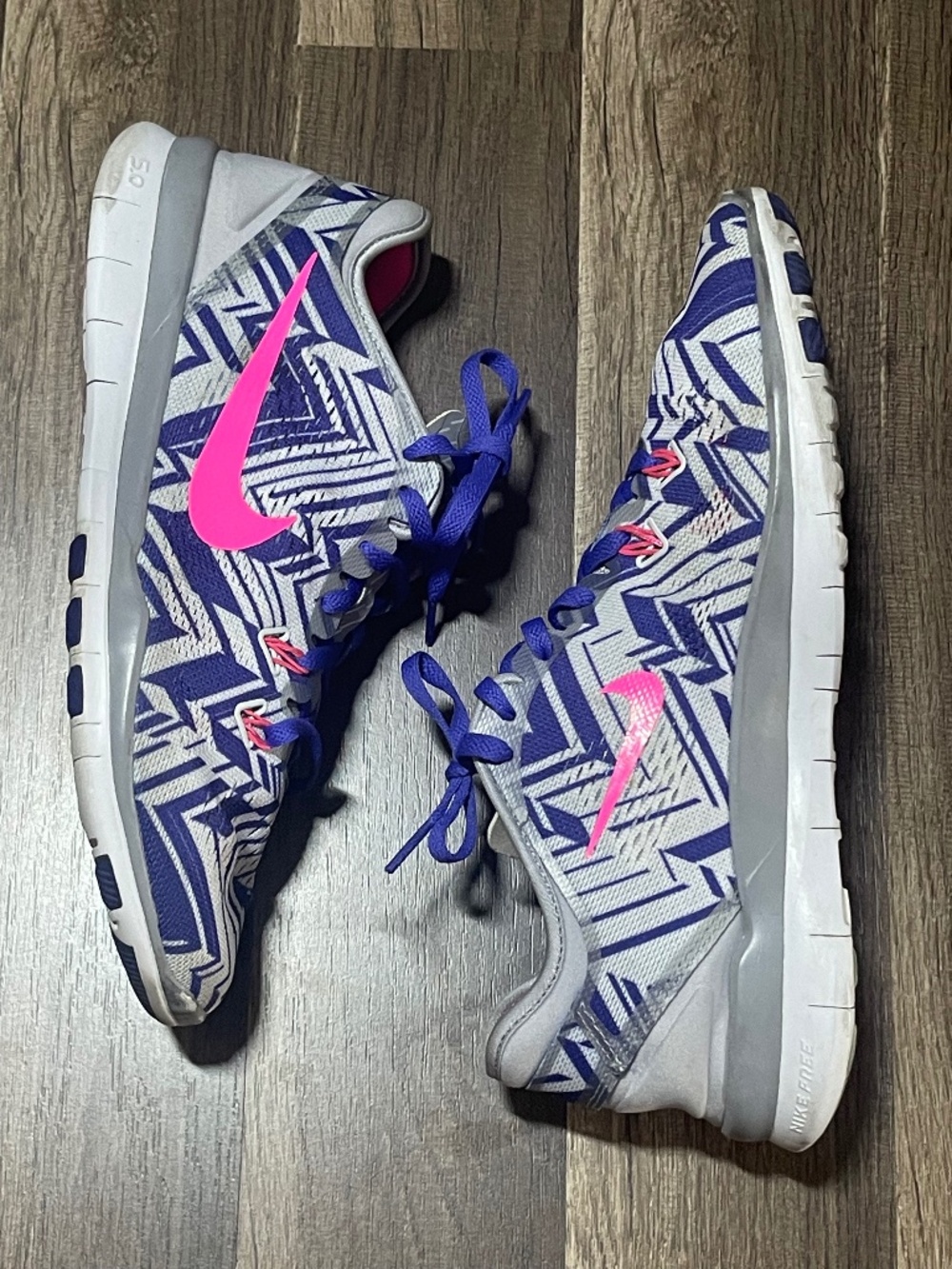 Nike Free 5.0 TR Fit Grey, Pink and Violet running shoes Women’s Size 8.5